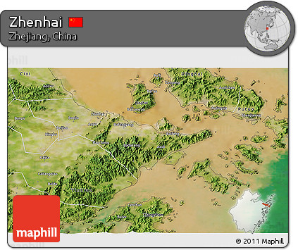 Satellite 3D Map of Zhenhai