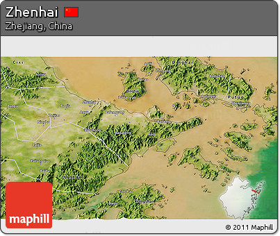 Satellite 3D Map of Zhenhai