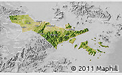Satellite 3D Map of Zhenhai, lighten, desaturated