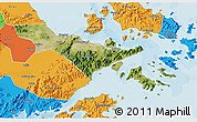 Satellite 3D Map of Zhenhai, political outside