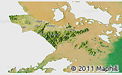 Satellite 3D Map of Zhenhai, single color outside