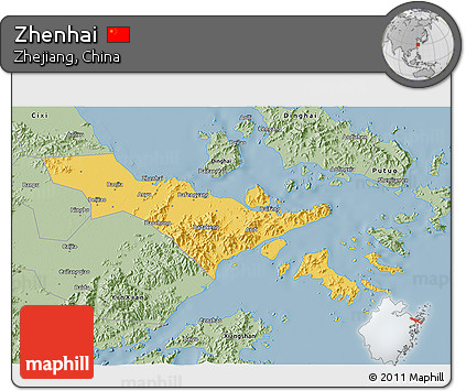 Savanna Style 3D Map of Zhenhai