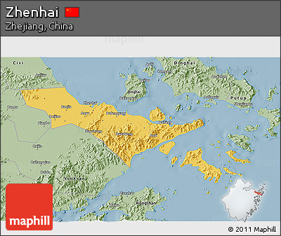 Savanna Style 3D Map of Zhenhai