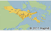 Savanna Style 3D Map of Zhenhai, single color outside