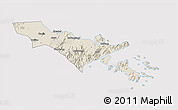 Shaded Relief 3D Map of Zhenhai, cropped outside