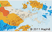 Shaded Relief 3D Map of Zhenhai, political outside