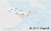 Silver Style 3D Map of Zhenhai, single color outside