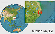 Satellite Location Map of Zhenhai