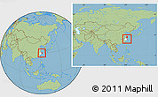 Savanna Style Location Map of Zhenhai, highlighted parent region, within the entire country
