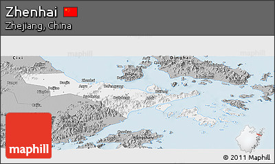 Gray Panoramic Map of Zhenhai