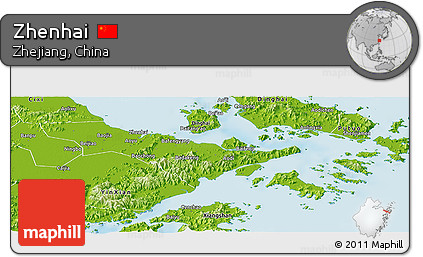 Physical Panoramic Map of Zhenhai