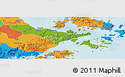 Physical Panoramic Map of Zhenhai, political outside