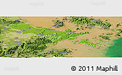 Physical Panoramic Map of Zhenhai, satellite outside