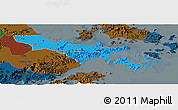 Political Panoramic Map of Zhenhai, darken