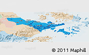 Political Panoramic Map of Zhenhai, lighten