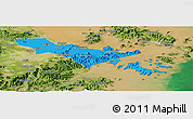 Political Panoramic Map of Zhenhai, satellite outside