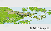 Satellite Panoramic Map of Zhenhai, physical outside