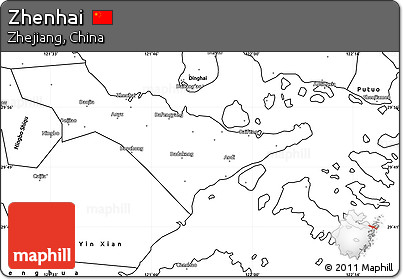 Blank Simple Map of Zhenhai