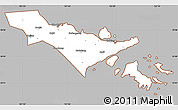 Gray Simple Map of Zhenhai, cropped outside