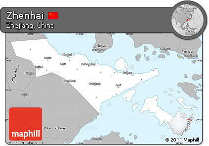 Gray Simple Map of Zhenhai