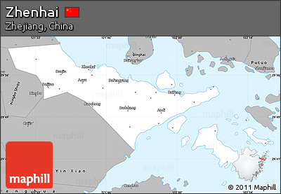 Gray Simple Map of Zhenhai