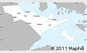 Gray Simple Map of Zhenhai, single color outside