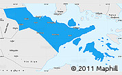 Political Simple Map of Zhenhai, single color outside, borders and labels