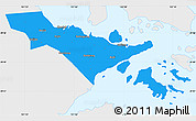 Political Simple Map of Zhenhai, single color outside