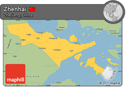 Savanna Style Simple Map of Zhenhai