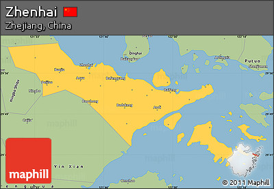 Savanna Style Simple Map of Zhenhai