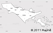Silver Style Simple Map of Zhenhai, cropped outside