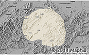 Shaded Relief 3D Map of Zhuji, darken, desaturated