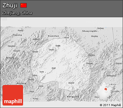 Silver Style 3D Map of Zhuji