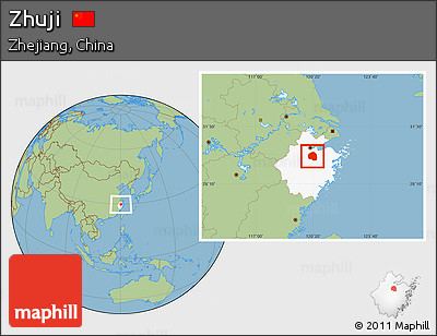 Savanna Style Location Map of Zhuji, highlighted parent region