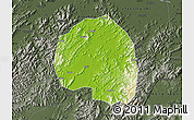 Physical Map of Zhuji, darken, semi-desaturated