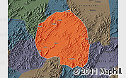 Political Map of Zhuji, darken, semi-desaturated