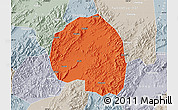 Political Map of Zhuji, lighten, semi-desaturated
