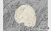 Shaded Relief Map of Zhuji, darken, desaturated