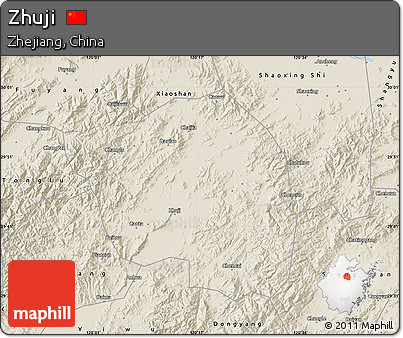 Shaded Relief Map of Zhuji