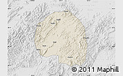 Shaded Relief Map of Zhuji, lighten, desaturated