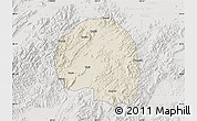 Shaded Relief Map of Zhuji, lighten, semi-desaturated