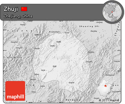 Silver Style Map of Zhuji