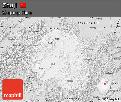 Silver Style Map of Zhuji