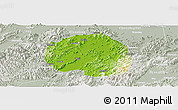 Physical Panoramic Map of Zhuji, lighten, semi-desaturated