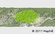 Physical Panoramic Map of Zhuji, semi-desaturated