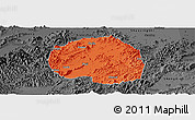 Political Panoramic Map of Zhuji, darken, desaturated