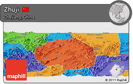 Political Panoramic Map of Zhuji