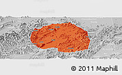 Political Panoramic Map of Zhuji, lighten, desaturated