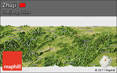 Satellite Panoramic Map of Zhuji