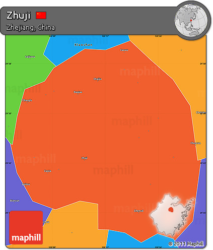 Political Simple Map of Zhuji